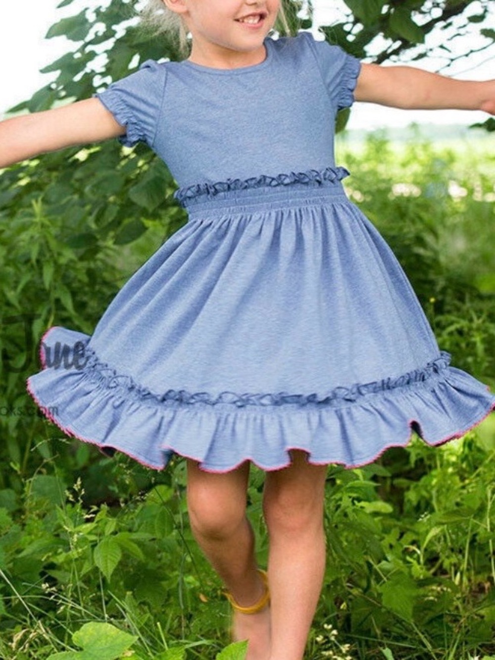 Matilda Jane Light Blue Ruffle Hem Twirl Dress